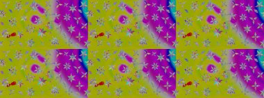 Raster çiçek desenleri çiziyor. Vadinin yeşil renkli çiçekleri.