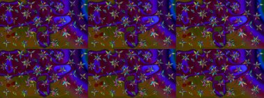 Renkli Bahar Teması eskiz kalıbı. Düz Çiçek Elementleri Tasarımı. Çocuk stili. Çiçekli çizim raster arkaplanı.