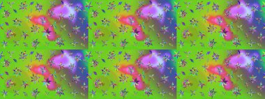 Yeşil renkli çiçekler. Raster düz çiçek çizim deseni. Tasarım hediye paketi, tebrik kartları, posterler ve afiş tasarımı.