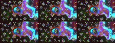 Hediye ambalaj kağıdı, tebrik kartları, posterler ve pankart tasarımı. Gri renkli çiçekler. Raster düz çiçek çizim deseni.