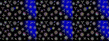 Raster illüstrasyonundaki çiçek desenli çizim. Siyah renkte çiçekler.