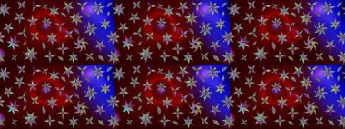 Raster illüstrasyonundaki çiçek desenli çizim. Kahverengi renkli çiçekler. Düz Çiçek Elementleri Tasarımı. Renkli Yaz Teması çizim şablonu.