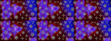 Raster illüstrasyonu. Küçük çiçekli şirin bir desen. Çiçek ve yapraklı çiçek deseni.