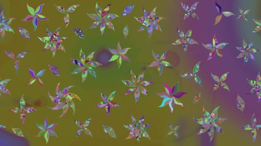 Suluboya çizim kalıbı. Çiçek izi. Suluboya tarzında kahverengi renkte çiçekler.