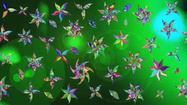 Yeşil renkli çiçekler. Küçük çiçekte sevimli çiçek deseni var..