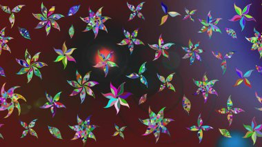 Mor renkli etnik çiçekli zarif eskiz deseni. Asya Tekstil 'inde Raster Çiçek İllüstrasyonu.