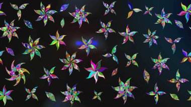 Raster illüstrasyonu. Küçük çiçekli yay deseni çiz. Suluboya tarzında gri renkler üzerine.