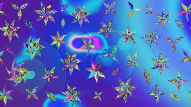 Mavi renkli çiçekler. El çizimi. Suluboya çizimi. Çiçekli çizim deseni.