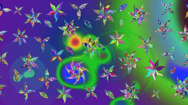 Yeşil renkli çiçekler. Küçük çiçekte sevimli çiçek deseni var..