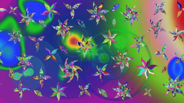 Raster illüstrasyonu. Ultraviyole kumaş deseni. Çizim kalıbı. Organik motif arkaplanı.