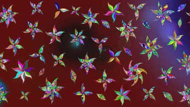 Kırmızı renklerde. Raster illüstrasyonu. Çiçek buketleriyle klasik tarzda eskiz deseni.