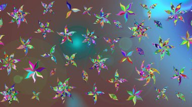 Raster illüstrasyonu. Kumaş, tekstil, duvar kağıdı baskısı için. Eski usul. Tomurcukları çiçek olan sevimli bir çiçek deseni. Raster. Taslak arkaplan.