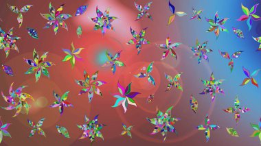 Raster illüstrasyonu. Kahverengi renklere karalamalar çizilmiş çiçek deseni.