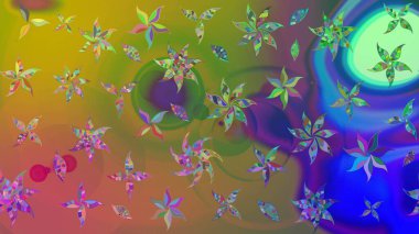 Karalama çiçeği. Düz Çiçek Elementleri Tasarımı. Renkli Bahar Teması eskiz kalıbı. Güzel kumaş deseni. Zentangle soyut çiçekleri. Raster illüstrasyonu.