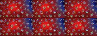 Kumaş, tekstil, duvar kağıdı baskısı için. Raster illüstrasyonu. Miles Fleur, süslü püslü bir süs. Eskiz geçmişi. Tomurcukları papatya çiçekleri olan sevimli bir çiçek deseni. Antika retro tarzı.