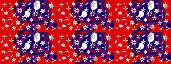 Raster çiçek desenleri çiziyor. Vadinin çiçekleri kırmızı renklerde.