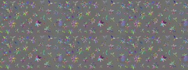 Düz Çiçek Elementleri Tasarımı. Çiçekli eskiz çizimi. Gri renkli çiçekler. Renkli Yaz Teması çizim şablonu.