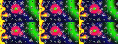 Çiçekli çiçek deseni, suluboya. Küçük çiçekte güzel bir çiçek deseni var. Raster deseni.