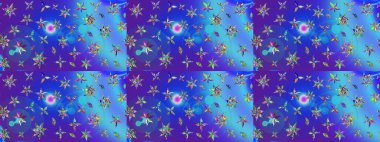 Renkli Bahar Teması eskiz kalıbı. Karalama çiçeği. Düz Çiçek Elementleri Tasarımı. Zentangle soyut çiçekleri. Raster illüstrasyonu. Şirin kumaş deseni.