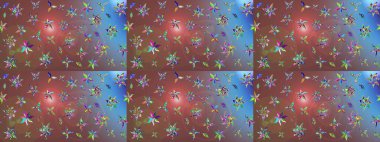 Çiçekli el çizimi çizimi deseni. Modern gelişim kahverengi raster arka plan duvar kâğıdı illüstrasyon klasik çizgili iz sürme desenli çiçekler, çiçekli süsler.