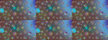 El çizimi Raster çizimi. Çizim çiçek deseni duvar kağıdı, web sitesi arka planı, ambalaj kağıdı, davetiye, broşür, afiş veya web sitesi için kullanılabilir. Karalama elementleri.