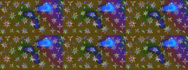 Soyut etnik raster çizim kalıbı. Arkaplan dokusu, duvar kağıdı, yeşil renkli çiçek teması. Kabile sanatı boho baskısı, klasik çiçek arkaplanı.