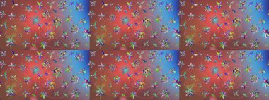 Raster illüstrasyonu. Kahverengi renklere karalamalar çizilmiş çiçek deseni.