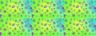 Düz Çiçek Elementleri Tasarım Raster illüstrasyonu. Çiçekli çiçek deseni, suluboya. Yeşil renkli çiçekler. Renkli Bahar Teması Eskiz Şablonu.