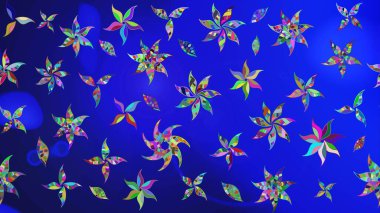 Raster güzel bir çiçek deseni çizmiş. Nazik romantik baskı. Tatil havası. Mavi renkli çiçekler. Bahar mevsimi.