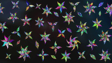 Raster Modaya uygun kumaş deseni. Düz Çiçek Elementleri Tasarımı. Gri renkli şirin çiçek deseni. Renkli Bahar Teması çizim şablonu.