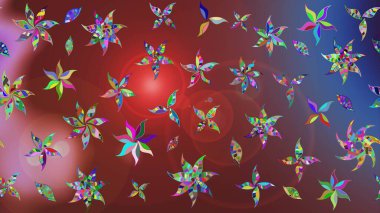 Renkli Bahar Teması eskiz kalıbı. Kahverengi renkli çiçekler. Düz Çiçek Elementleri Tasarımı. Çiçek desenli eskiz, yaz çiçekleri..