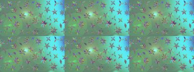 Düz Çiçek Elementleri Tasarımı. Renkli Yaz Temalı eskiz kalıbı. Çiçekli eskiz çizimi. Yeşil renkte çiçekler.