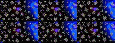 Raster suluboya çiçek deseni, narin çiçekler, siyah çiçekler, tebrik kartı şablonu. Raster Güzel kumaş deseni.