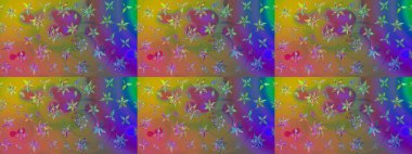 Raster illüstrasyonu. Eskiz tarzı kahverengi renklerde. Raster illüstrasyonu. El yapımı çiçek ve bitki koleksiyonu. Şirin karalamalı çiçek deseni çiz..