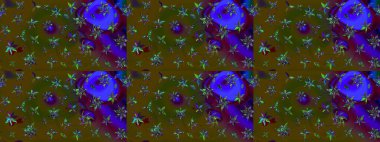 Küçük kahverengi çiçekli oldukça eski bir besin torbası deseni. Millefleur 'lar. Tekstil, kumaş, kapaklar, duvar kağıtları, baskı, paket, koleksiyon defteri, örgü, dekupaj için çiçek arkaplanı..