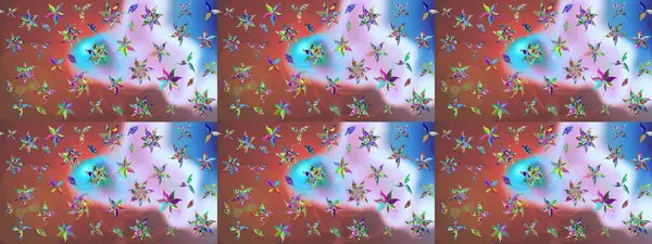 Küçük çiçekte güzel bir çiçek deseni var. Raster deseni. Çiçekli çiçek deseni, suluboya..