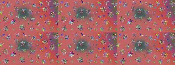 Üzerinde pembe renkte karalamalar olan çiçek desenleri çiz. Raster illüstrasyonu.