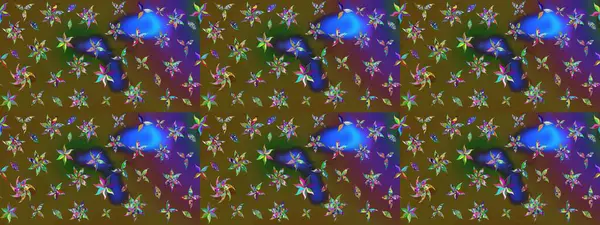 Soyut etnik raster çizim kalıbı. Arkaplan dokusu, duvar kağıdı, yeşil renkli çiçek teması. Kabile sanatı boho baskısı, klasik çiçek arkaplanı.