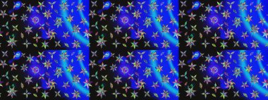 Raster suluboya çiçek deseni, narin çiçekler, mavi çiçekler, tebrik kartı şablonu. Raster Güzel kumaş deseni.