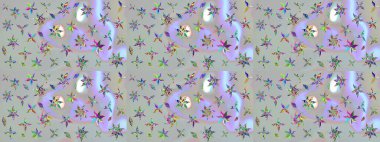 Çiçekler suluboya eskiz deseni. Raster Stili kumaş deseni.