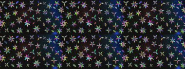 Çiçekli karalama şeklinde Raster çiçek deseni. Raster illüstrasyonu. Gri renkte bahar çiçekleri..