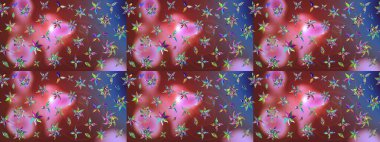 Kahverengi yapraklı yabani çiçekler. Raster illüstrasyonu. Eskiz arkaplan modeli. Suluboya, elle çizilmiş.