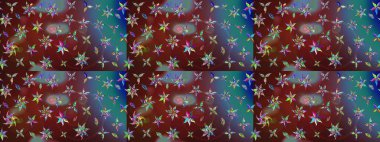 Küçük çiçekteki sevimli çiçek deseni. Güzel kumaş deseni. Güzel karalamalı çiçek desenli çizim. Raster illüstrasyonu.