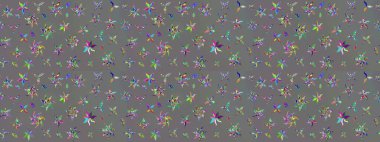 Gri renkli çiçekler. Tatil havası. Nazik romantik baskı. Bahar mevsimi. Raster güzel bir çiçek deseni çiziyor..