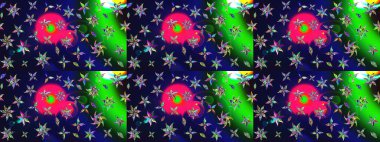 Raster illüstrasyonu. Robot resim. Şirin çiçek elementleri. Gri renkli çiçekler.