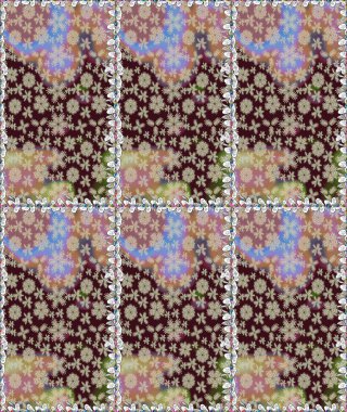 Şirin çiçek elementleri. Kahverengi renkli çiçekler. Robot resim. Raster illüstrasyonu.