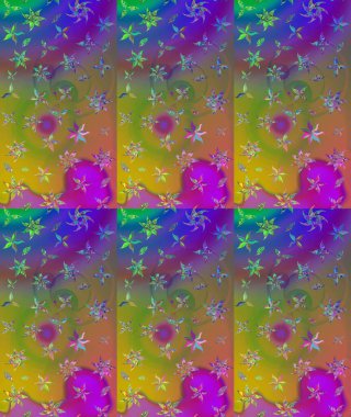 Raster illüstrasyonu. Çiçek süslemeli çizim deseni. Yeşil renkte çiçekler.