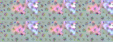 Hediye ambalaj kağıdı, tebrik kartları, posterler ve pankart tasarımı. Raster düz çiçek çizim deseni. Gri renkli çiçekler.