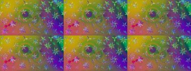 Sevimli çiçek raster deseni. Renkli Yaz Temalı eskiz kalıbı. Düz Çiçek Elementleri Tasarımı. Modaya uygun kumaş deseni.