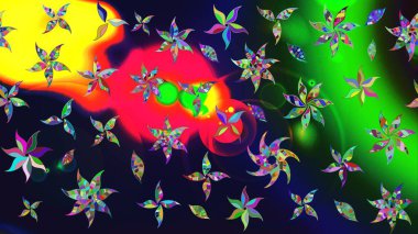 Çiçek desenli eskiz, darbeler, sıçramalar, yaz çiçekleri. Gri renkli çiçekler. Raster illüstrasyonu.